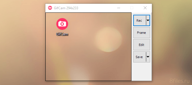 Скриншот 1 Окно программы GifCam v2.0 8files.ru