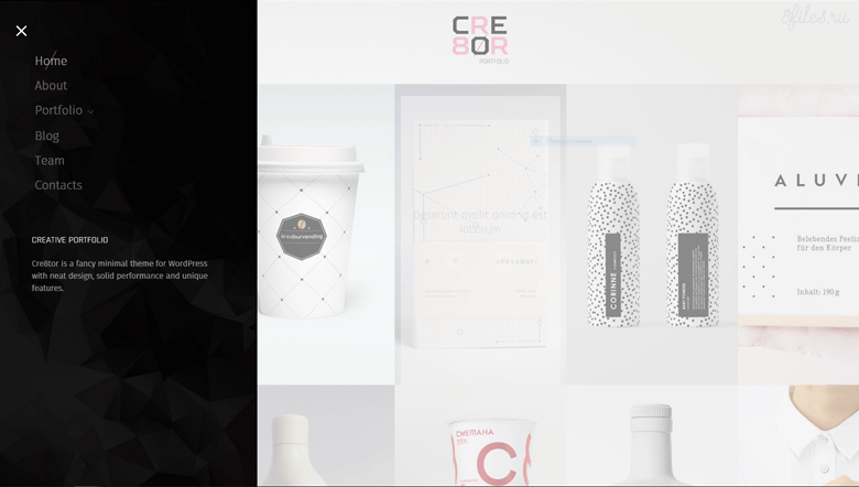 CRE8OR - A MINIMAL PORTFOLIO WORDPRESS THEME скачать бесплатно 8files.ru