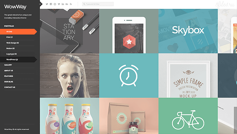 WowWay - Interactive & Responsive Portfolio Theme скачать бесплатно 8files.ru